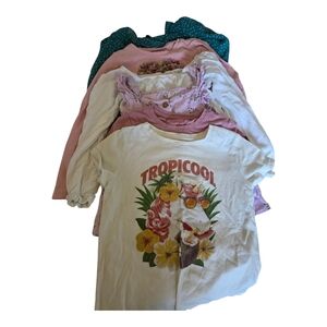 Bundle Of 6 Kids Graphic Tee - White Girls Size 6/7